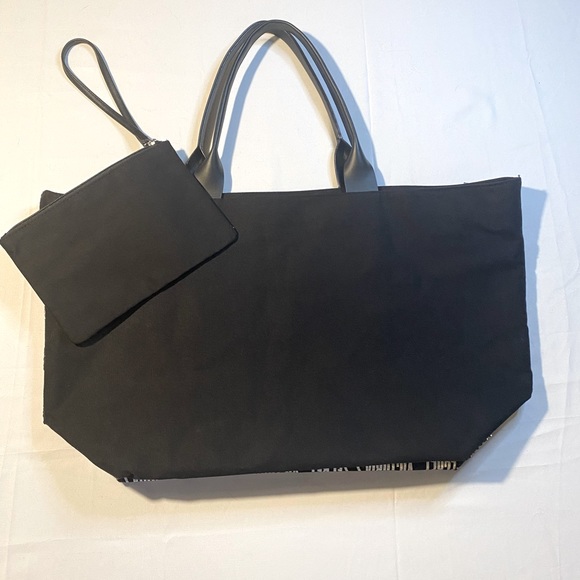 Victoria Secret silver sequin tote bag with make up bag included. NWOT - Picture 2 of 5